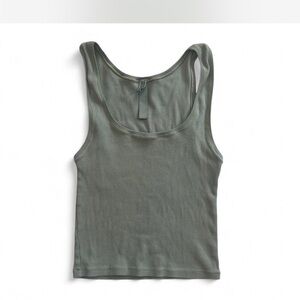 SKIMS Ribbed Scoop Tank - soft green M